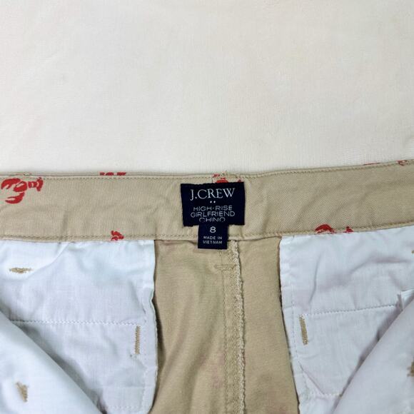 J.Crew Lobster High Rise Girlfriend Chino Pant Women’s 8 Straight Leg Fisherman - Picture 13 of 16